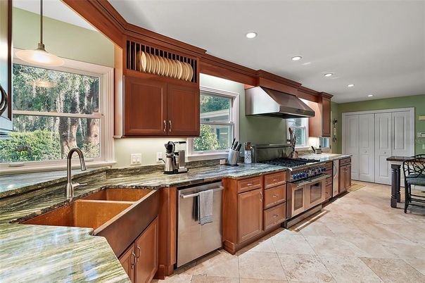 Interior, Kitchen, Pendant Lights, Recessed Lighting, Stainless Steel Appliances
