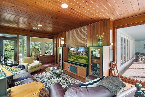 Interior, Living room, Recessed Lighting, Wooden Ceilings, Wooden Walls
