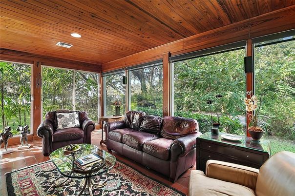 Interior, Living room, Recessed Lighting, Sun Room, Wooden Ceilings