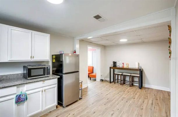 Interior, Kitchen, Recessed Lighting, Wood Texture Flooring
