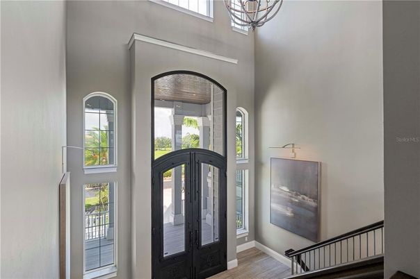 Chandelier, Interior, Wood Texture Flooring