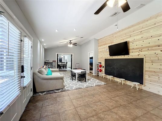 Billiard Table, Game Room, Interior, Living room, Recessed Lighting, Wooden Walls