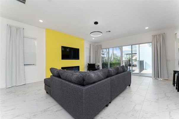Interior, Living room, Marble, Recessed Lighting