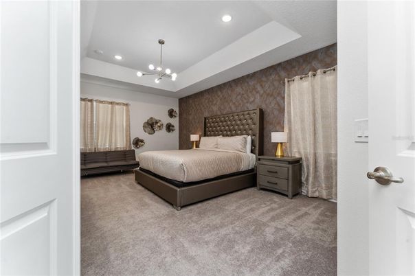 Bedroom, Interior, Pendant Lights, Recessed Lighting