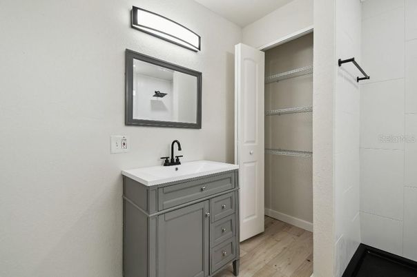 Bathroom, Interior, Wood Texture Flooring