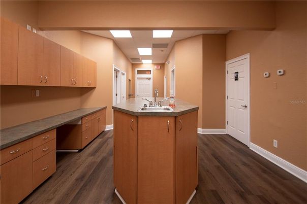Interior, Kitchen, Recessed Lighting, Wood Texture Flooring