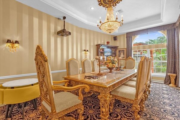 Chandelier, Dining room, Interior, Recessed Lighting