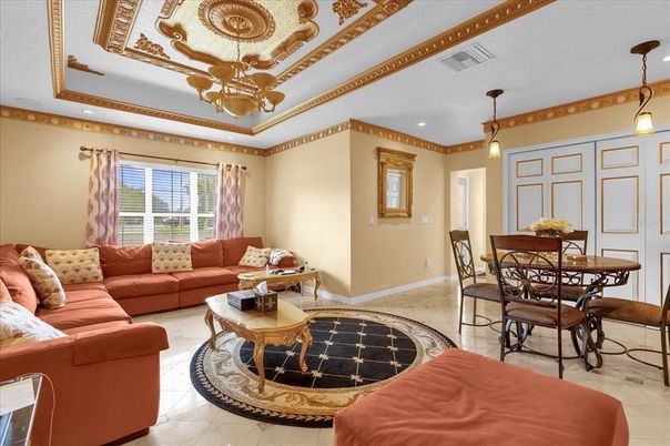 Dining room, Interior, Living room, Pendant Lights, Recessed Lighting