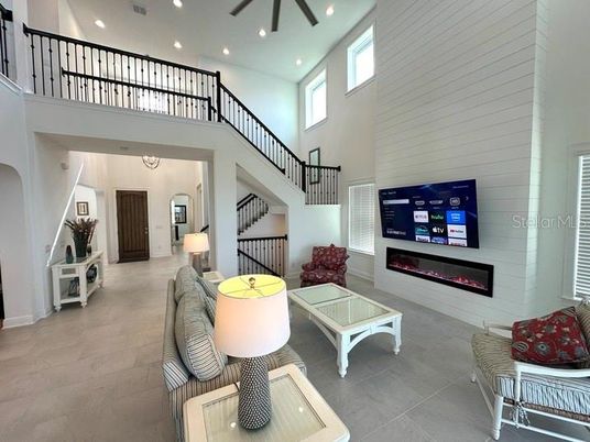 Fireplace, Interior, Living room, Recessed Lighting
