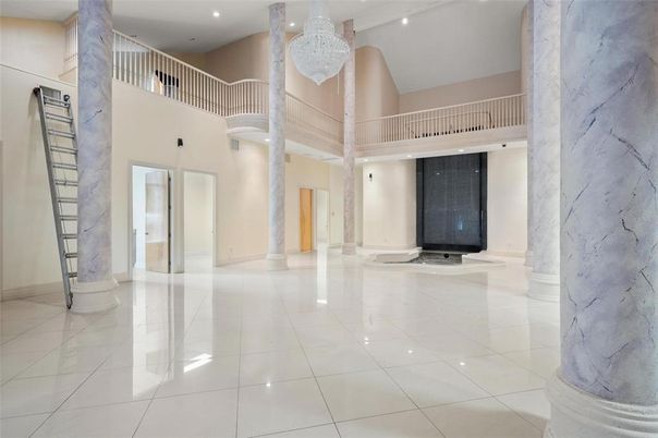 Chandelier, Interior, Marble Walls, Recessed Lighting