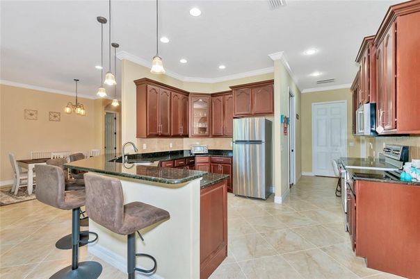 Dining room, Interior, Kitchen, Pendant Lights, Recessed Lighting
