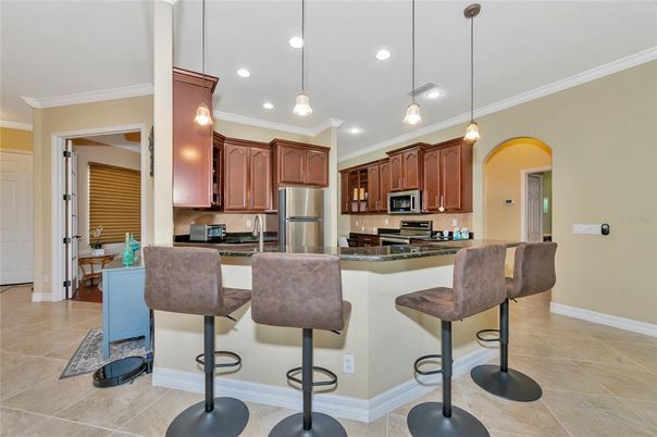 Interior, Kitchen, Pendant Lights, Recessed Lighting, Stainless Steel Appliances