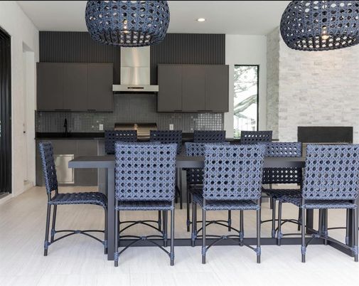 Dining room, Interior, Kitchen, Pendant Lights, Recessed Lighting, Stone Walls