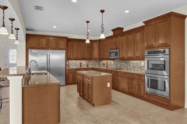 Interior, Kitchen, Pendant Lights, Recessed Lighting, Stainless Steel Appliances