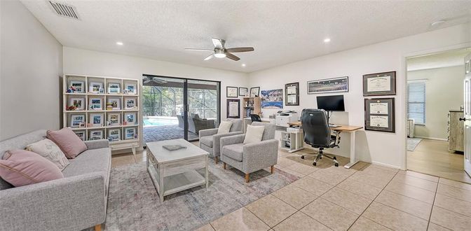 Home Office, Interior, Living room, Recessed Lighting