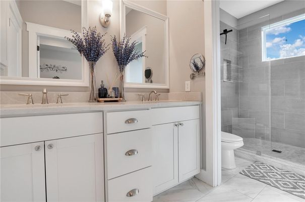 Bathroom, Glass Shower, Interior, Marble