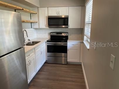 Interior, Kitchen, Stainless Steel Appliances, Wood Texture Flooring