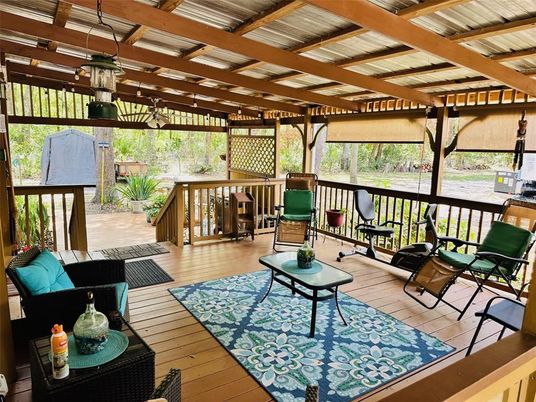 Exterior, Pendant Lights, Wooden Beams, Wood Texture Flooring
