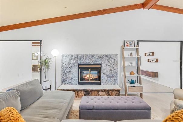 Fireplace, Interior, Living room, Wooden Beams, Wood Texture Flooring