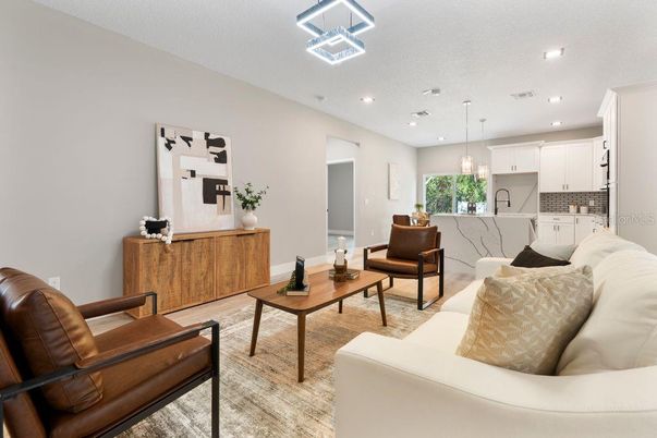 Interior, Kitchen, Living room, Pendant Lights, Recessed Lighting