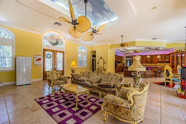 Chandelier, Dining room, Fireplace, Interior, Kitchen, Living room, Pendant Lights