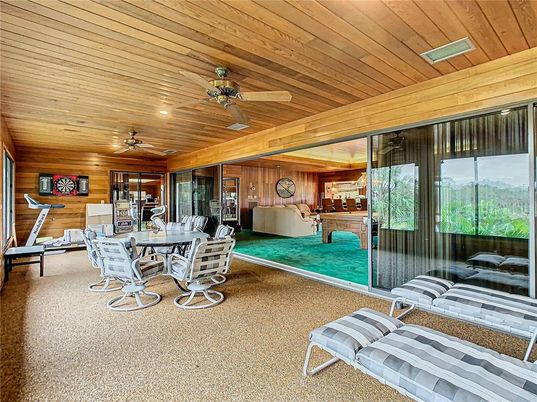 Dining room, Interior, Recessed Lighting, Wooden Ceilings, Wooden Walls