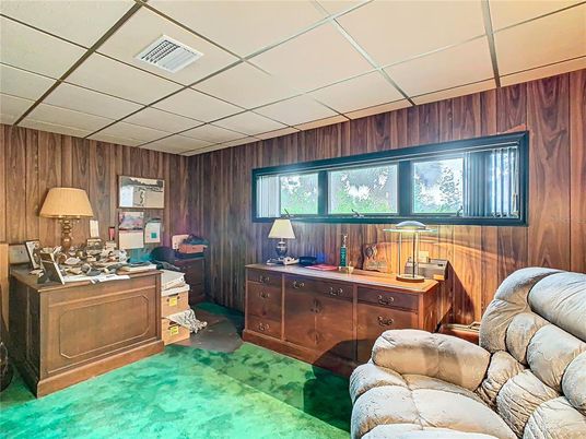 Home Office, Interior, Wooden Walls
