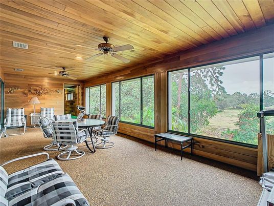 Dining room, Interior, Recessed Lighting, Sun Room, Wooden Ceilings, Wooden Walls