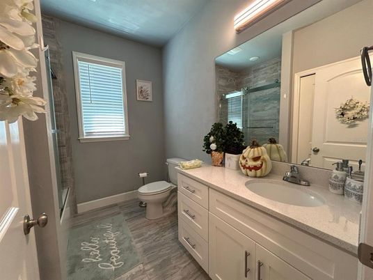 Bathroom, Dual Sink Vanities, Glass Shower, Interior, Marble
