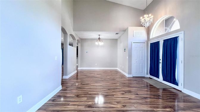 Chandelier, Interior, Pendant Lights, Wood Texture Flooring