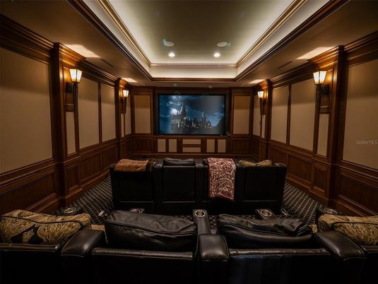 Home Theatre Room, Interior, Projection Screen, Recessed Lighting, Theatre Room