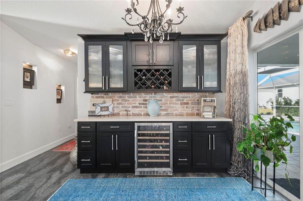 Chandelier, Interior, Stone Walls, Wood Texture Flooring
