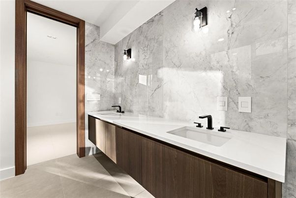 Bathroom, Dual Sink Vanities, Interior, Marble Walls