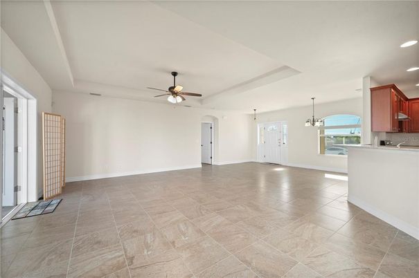 Empty room, Interior, Kitchen, Pendant Lights, Recessed Lighting