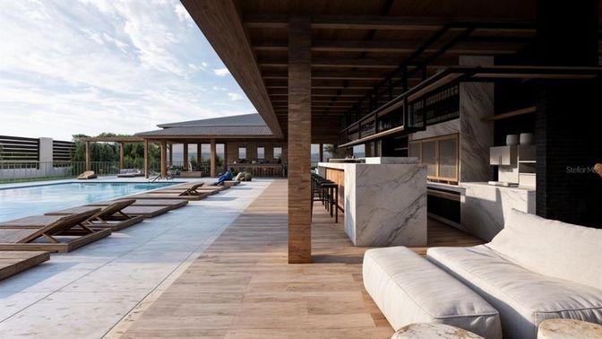 Exterior, Pool, Wood Texture Flooring