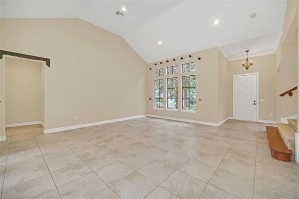 Chandelier, Empty room, Interior, Recessed Lighting