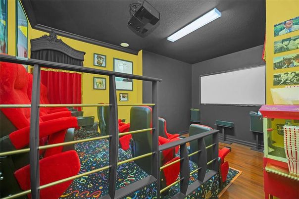 Interior, Projection Screen, Wood Texture Flooring