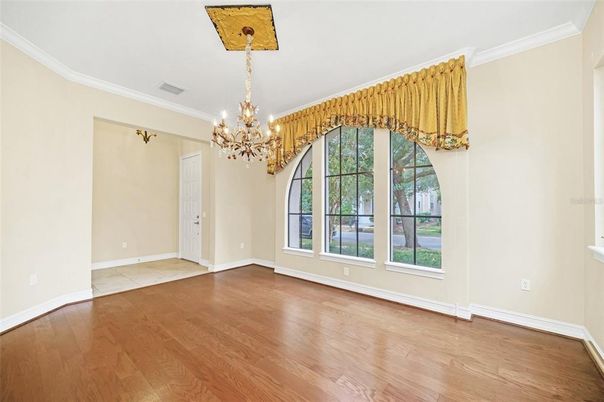 Chandelier, Empty room, Interior, Wood Texture Flooring