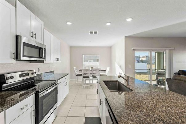 Dining room, Interior, Kitchen, Recessed Lighting, Stainless Steel Appliances