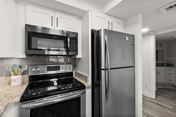 Interior, Kitchen, Stainless Steel Appliances, Wood Texture Flooring