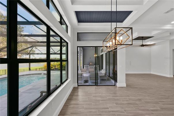 Interior, Pendant Lights, Wood Texture Flooring