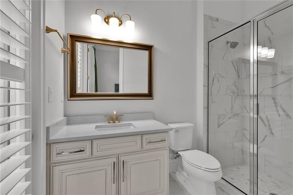 Bathroom, Glass Shower, Interior, Marble Walls