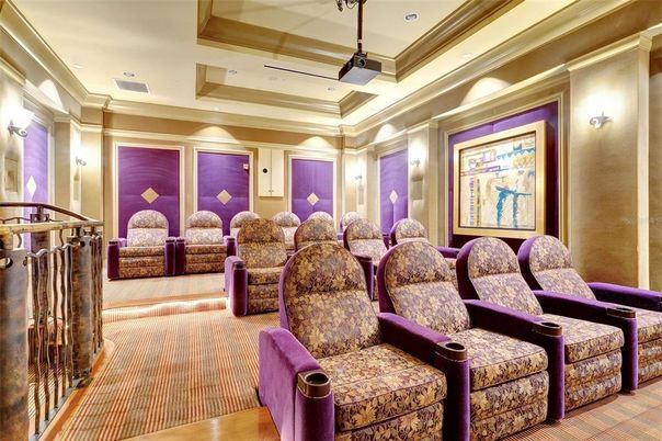Home Theatre Room, Interior, Projection Screen, Recessed Lighting, Theatre Room