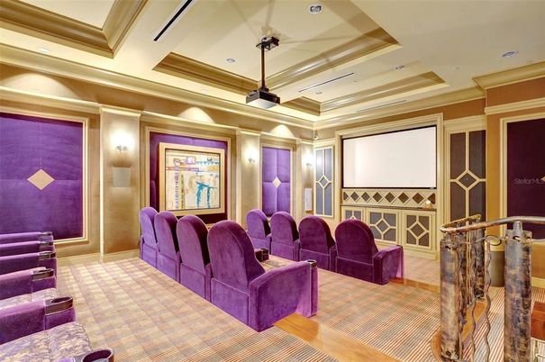 Home Theatre Room, Interior, Projection Screen, Recessed Lighting, Theatre Room