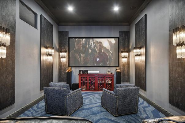 Interior, Projection Screen, Recessed Lighting, Theatre Room