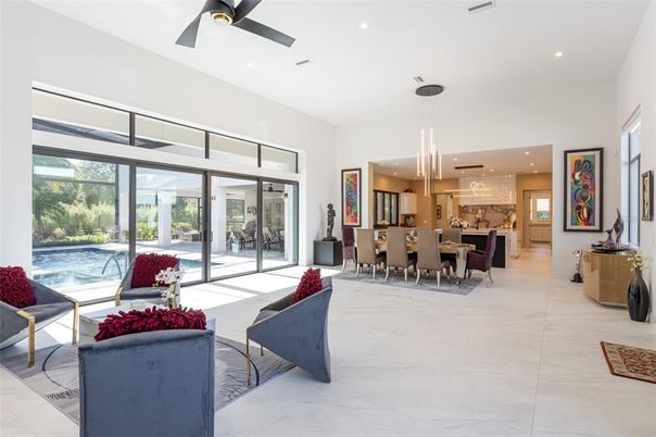Dining room, Interior, Kitchen, Living room, Pendant Lights, Recessed Lighting