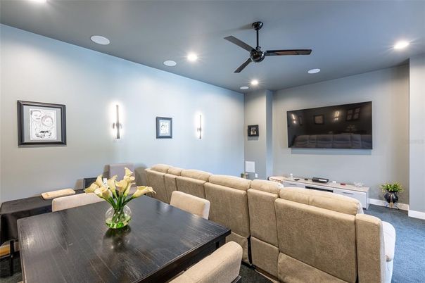 Home Theatre Room, Dining room, Interior, Living room, Recessed Lighting, Theatre Room