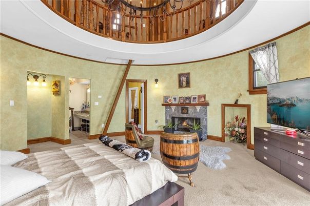 Bedroom, Fireplace, Interior