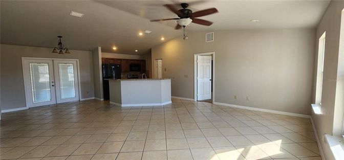 Empty room, Interior, Kitchen, Recessed Lighting