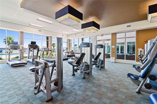 Fitness Equipment, Gym, Interior, Recessed Lighting